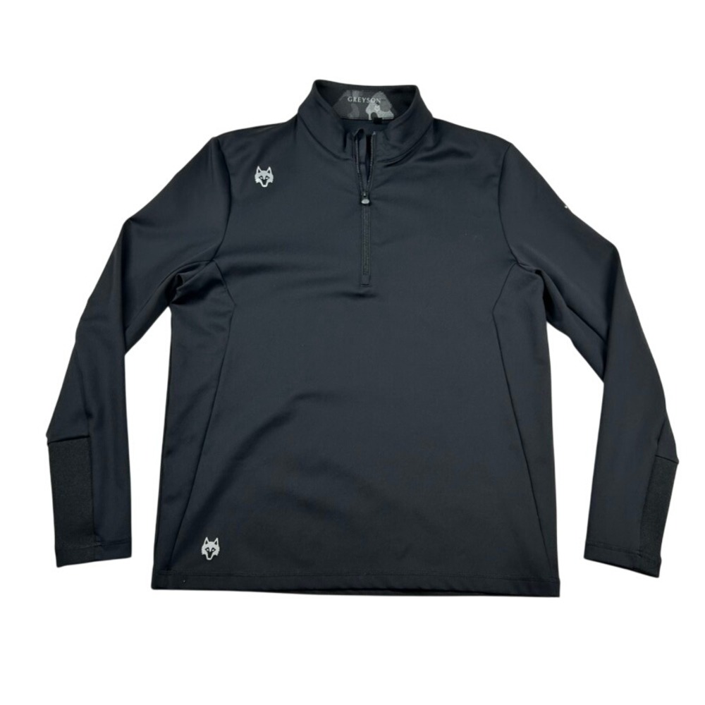 Greyson Clothiers Pullover Mens M Black 1/4 Zip Wolf Golf Sweater Performance